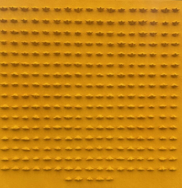 Sifr, 2025, Pigments on Khadi Cotton on panel, 36 X 36 x 2.5 inches